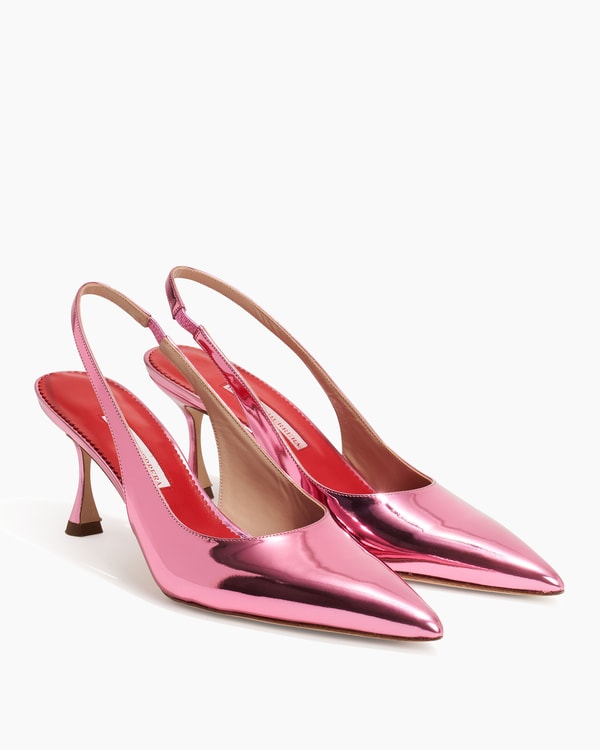 Patent Leather Slingback Kitten Heels