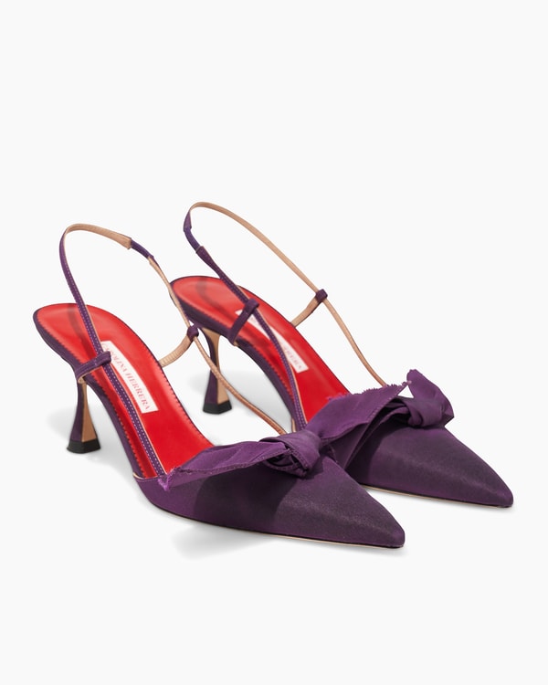 Silk Faille Bow Slingback Pumps
