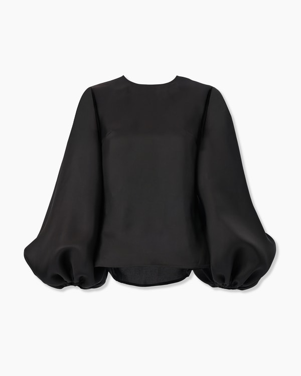 Puff-Sleeve Gazar Shirt