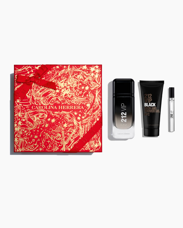 212 VIP Black 100ml Eau de Parfum, 100ml Shower Gel and 10ml Megaspritzer