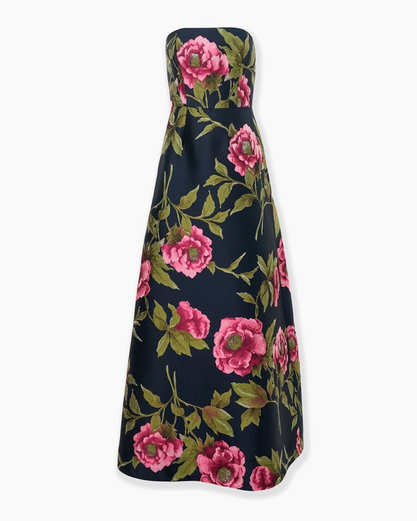 Peony Jacquard A-Line Gown