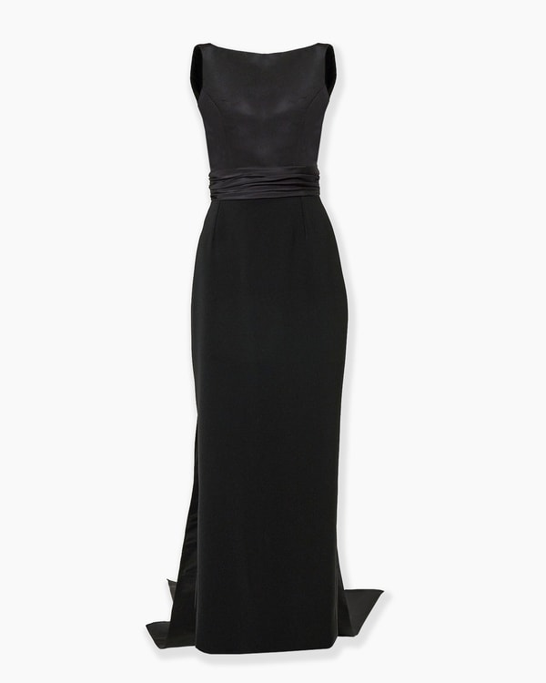 Column Gown with Back Bow
