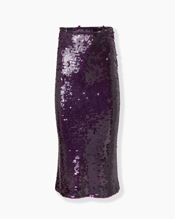 Sequined Merino Pencil Skirt