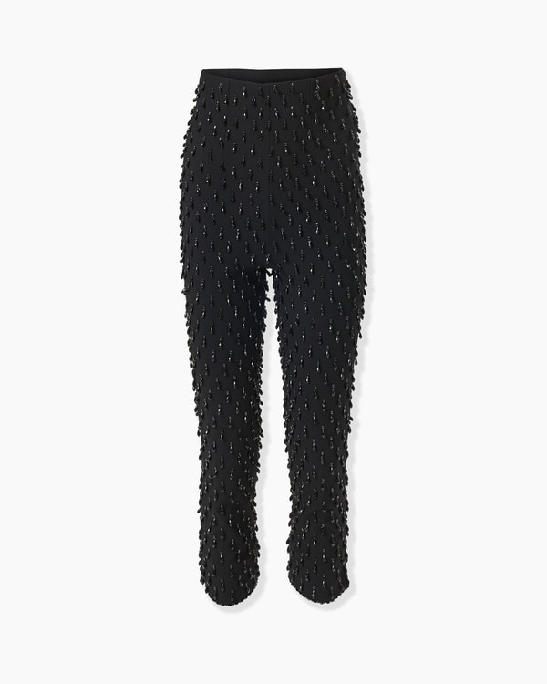 Crystal-Embroidered Camila Skinny Pants