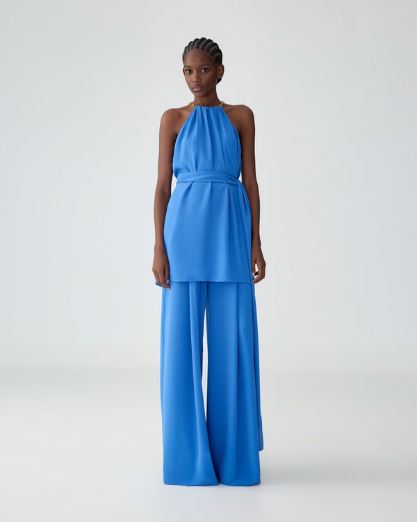 Chain-Strap Halterneck Top