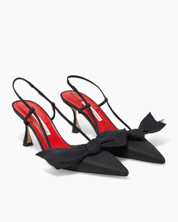 Silk Faille Bow Slingback Pumps
