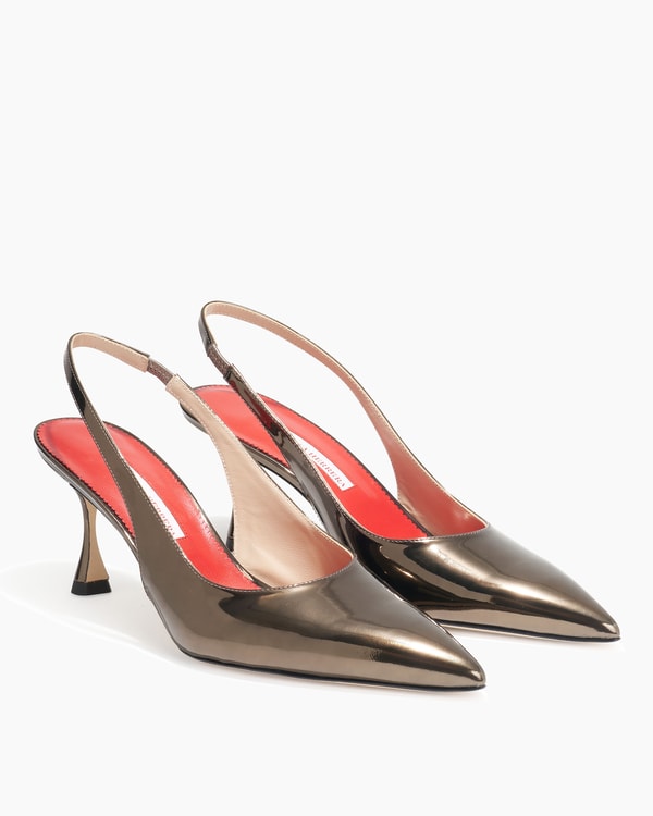 Patent Leather Slingback Kitten Heels