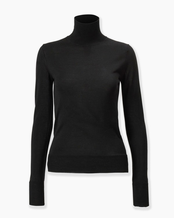 Merino-Silk Turtleneck Sweater