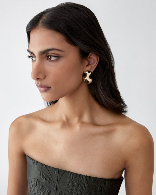 Leopard Spot Gold-Toned Earrings