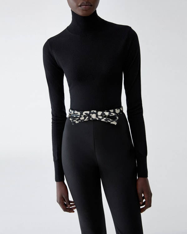 Leopard Spot Jacquard Bow Belt