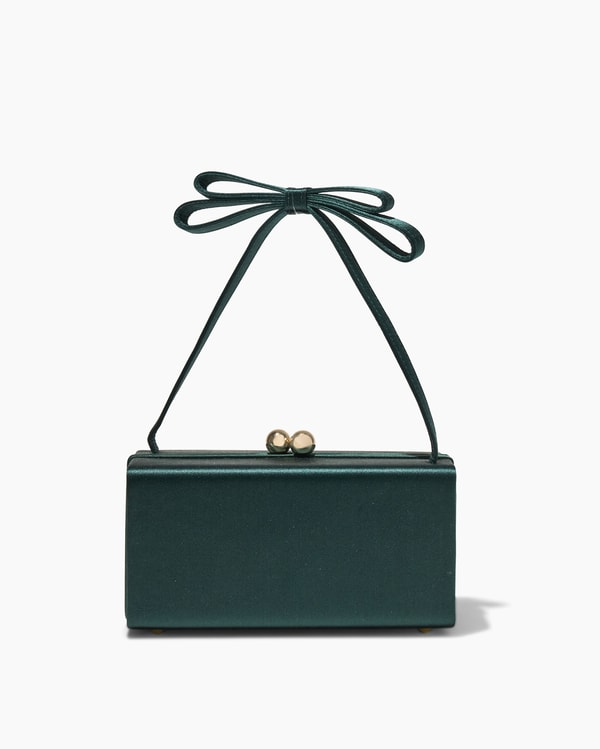 Mimi Bow Satin Top Handle Bag