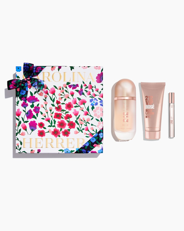212 VIP Rosé 80ml Eau de Parfum, 100ml Body Lotion and 10ml Megaspritzer
