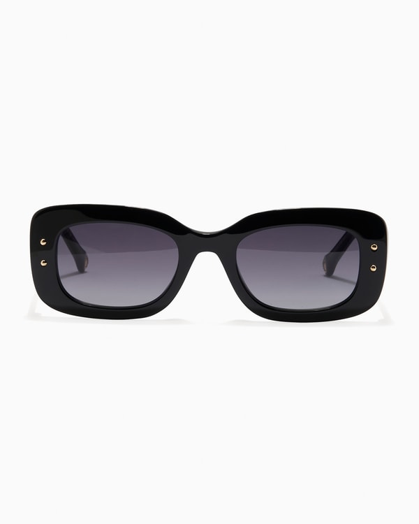 Oval-Frame Sunglasses with Contrast Temples