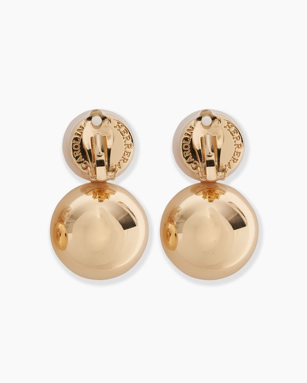 Pearl and Gold Ball Earrings