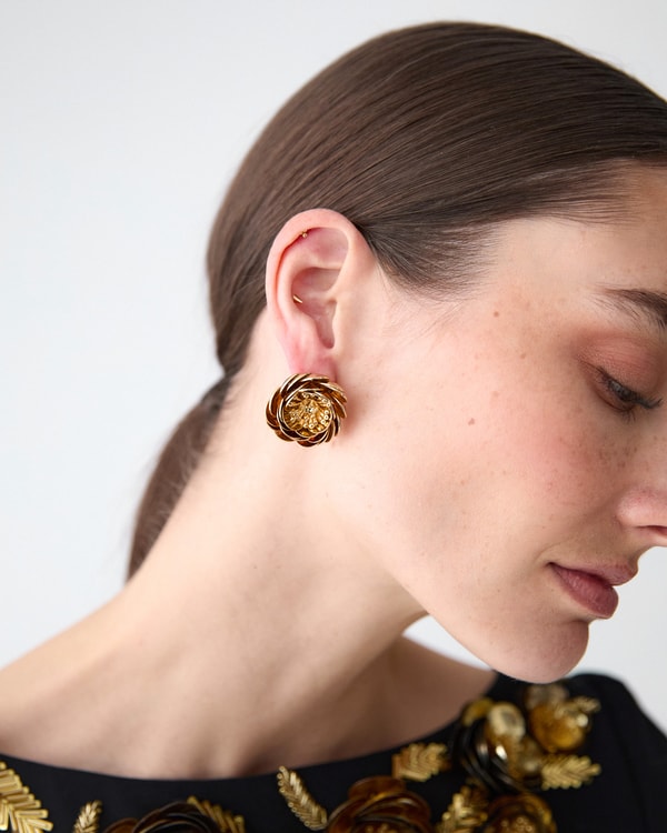 Metal Flower Earrings