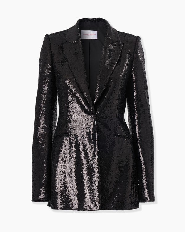 Peak Lapel Sequined Jacket