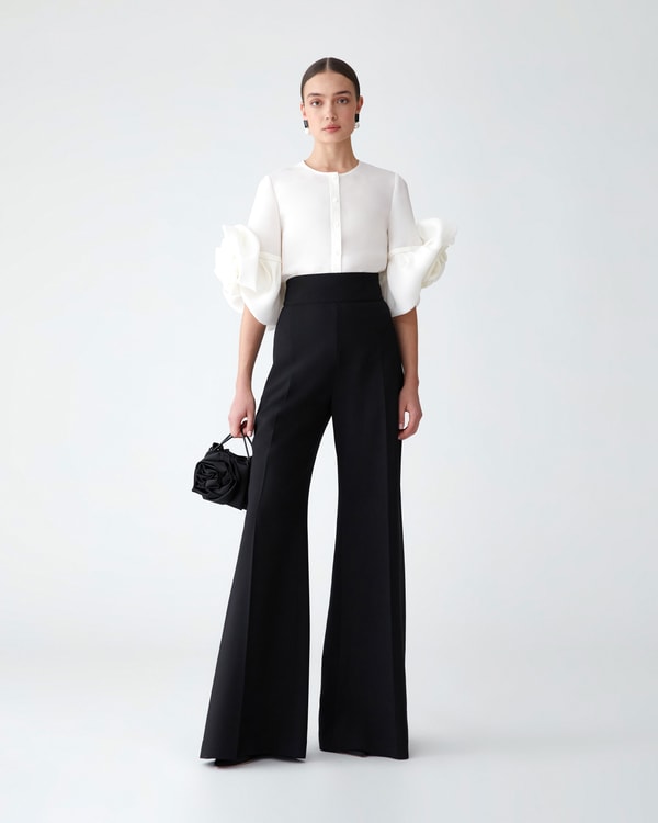 Gazar Blouse with Rosettes