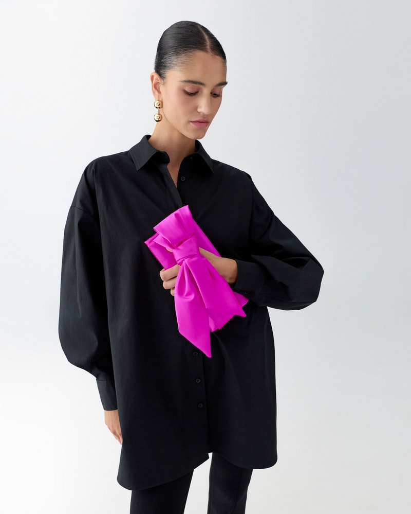 Karlita Satin Clutch with Bow