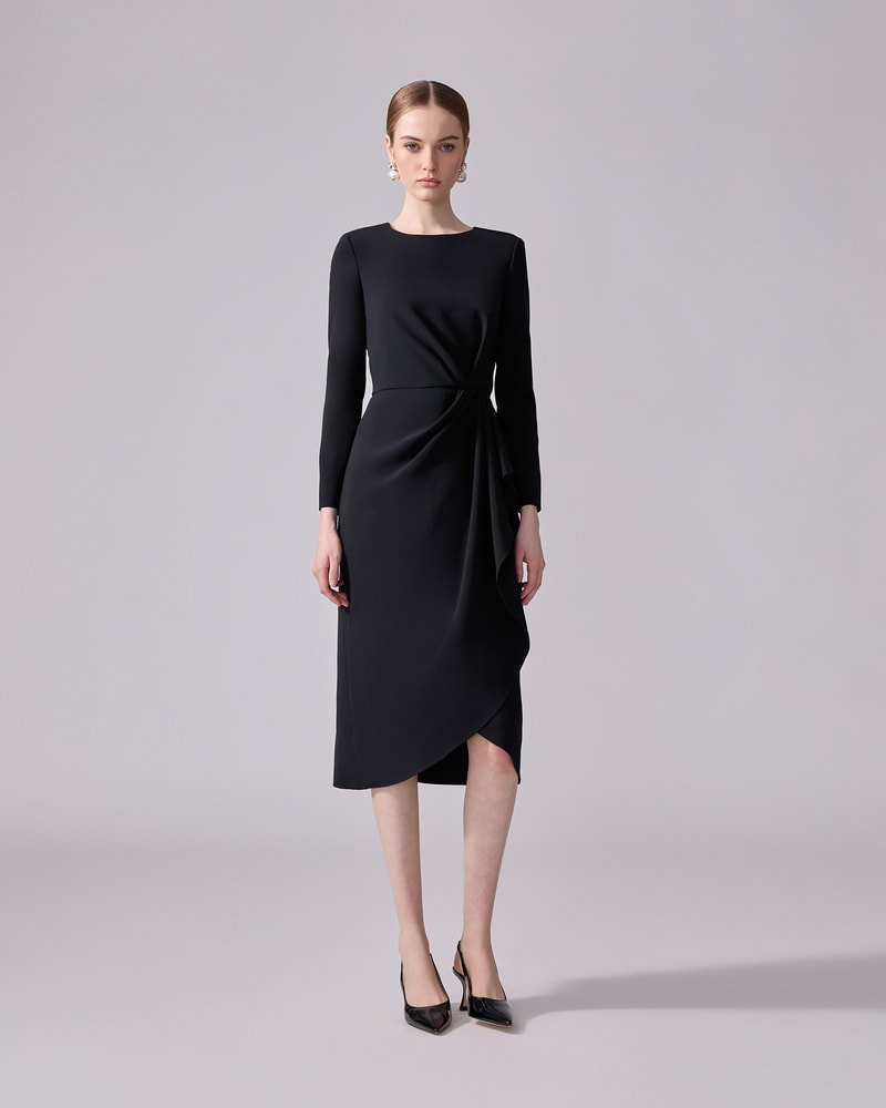 Sheath Dress With Side Drape
