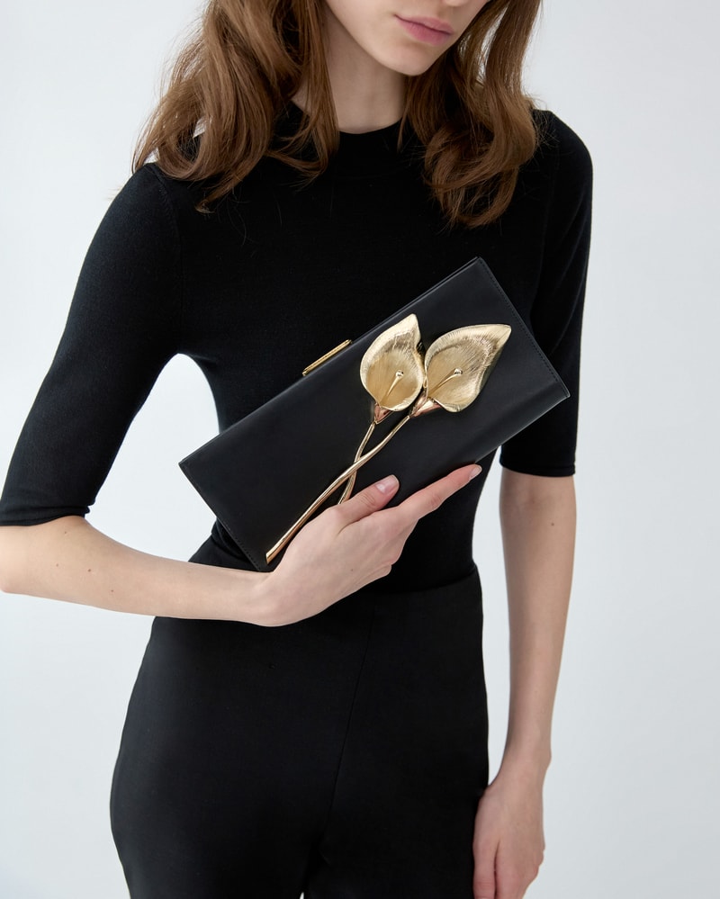 Pats Calla Lily Leather Clutch