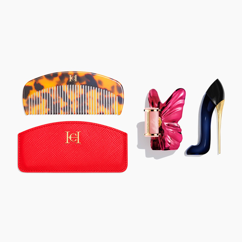 makeup mirror, travel spray and miniature