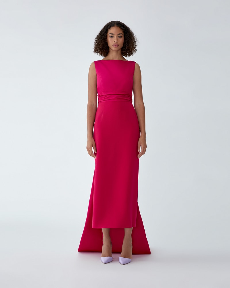 Column Gown with Back Bow