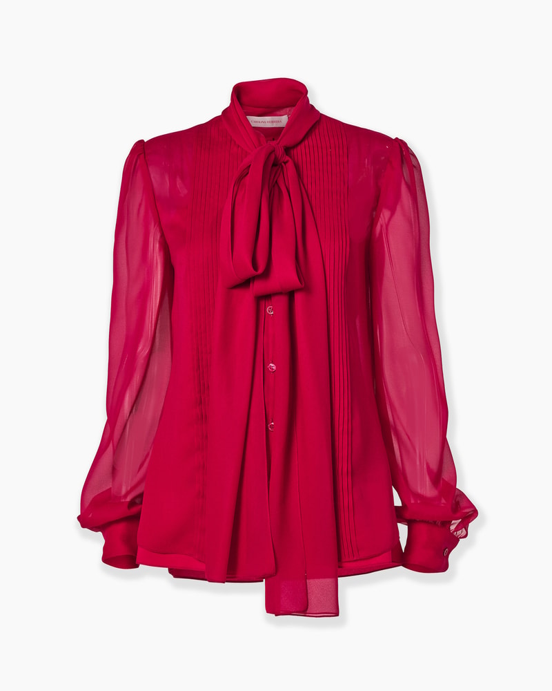 Chiffon Pussy-Bow Blouse