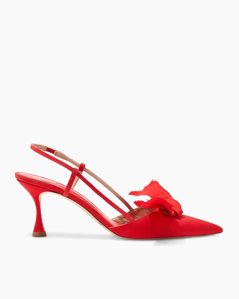 Silk Faille Bow Slingback Pumps