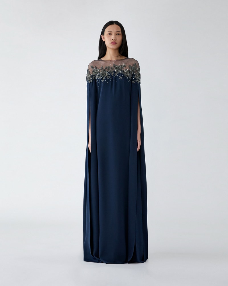 Floral-Embroidered Caftan