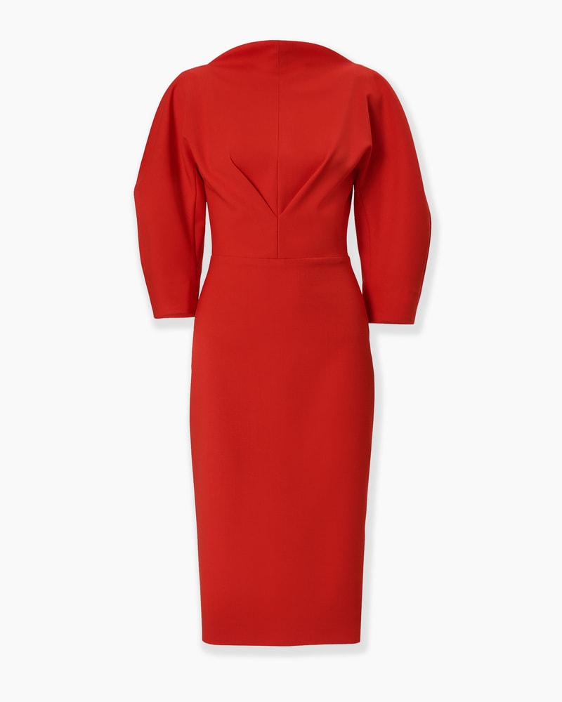 Draped-Neck Sheath Dress