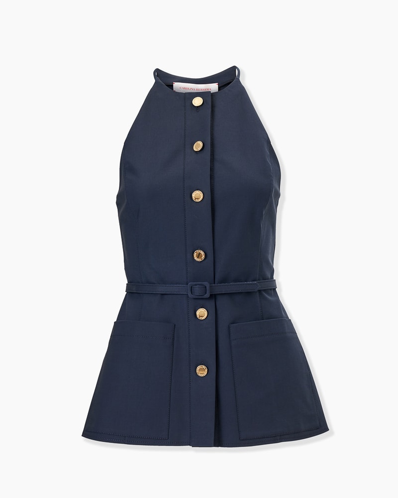 Button-Front Top