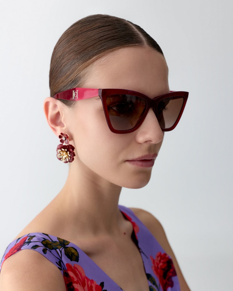Cat Eye Sunglasses with Contrast Temples