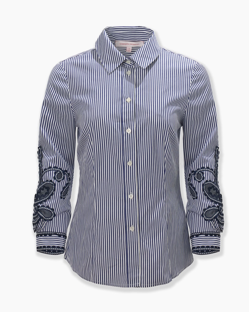 Embroidered Striped Shirt