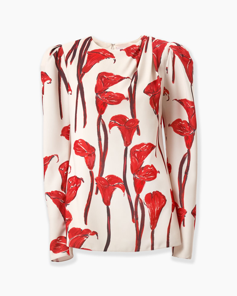 Calla Lily Print Blouse