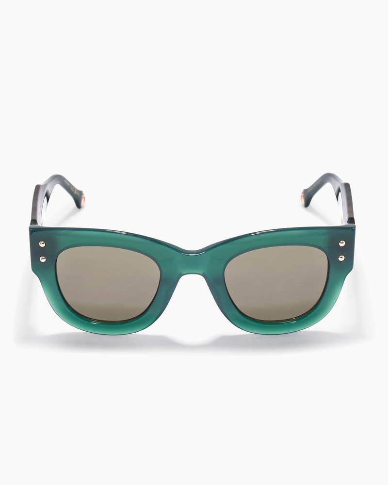 Round Frame Sunglasses With Contrast Temples