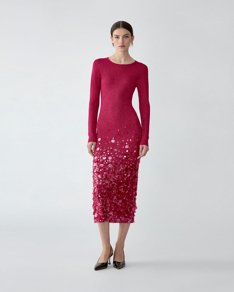 Lurex Midi Dress with Paillettes