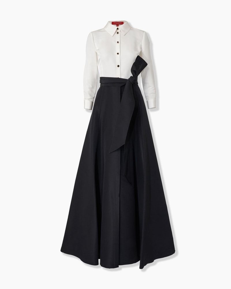 Contrast Trench Gown With Self Belt
