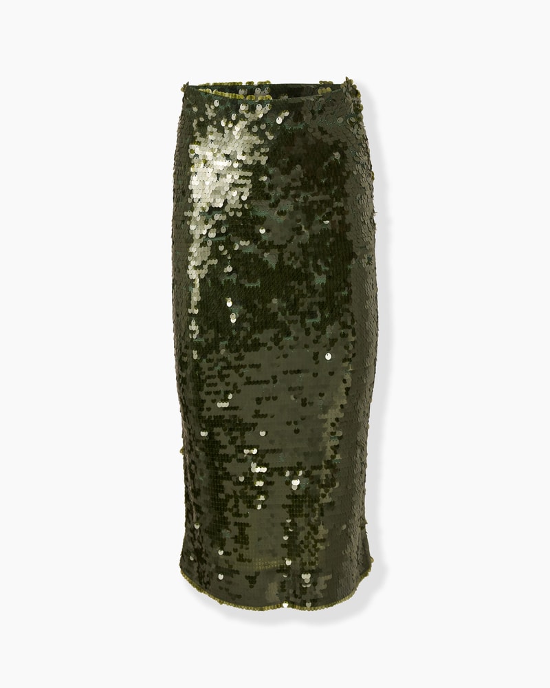 Sequined Merino Pencil Skirt