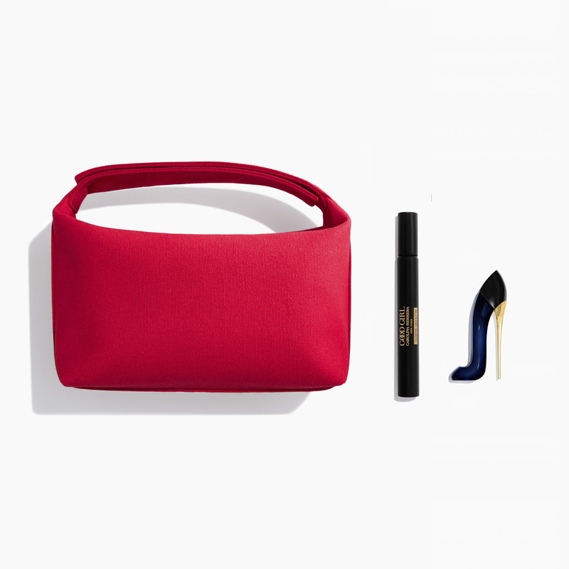 pouch, bodylotion and miniature