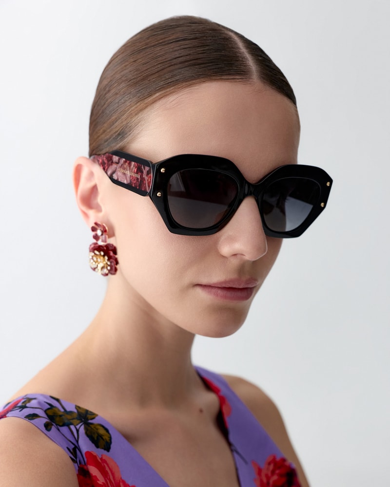 Octagon Frame Sunglasses with Contrast Temples