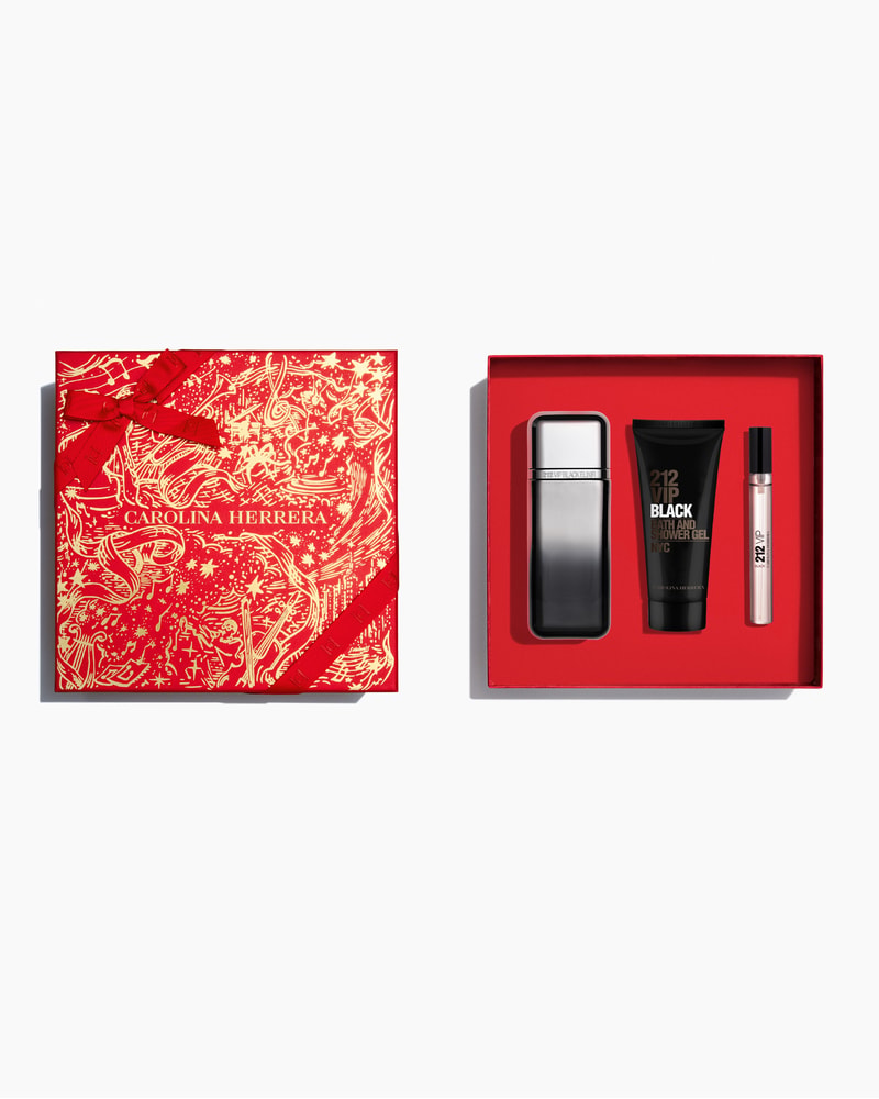 212 VIP Black Elixir 100ml Eau de Parfum, 100ml Shower Gel and 10ml Megaspritzer