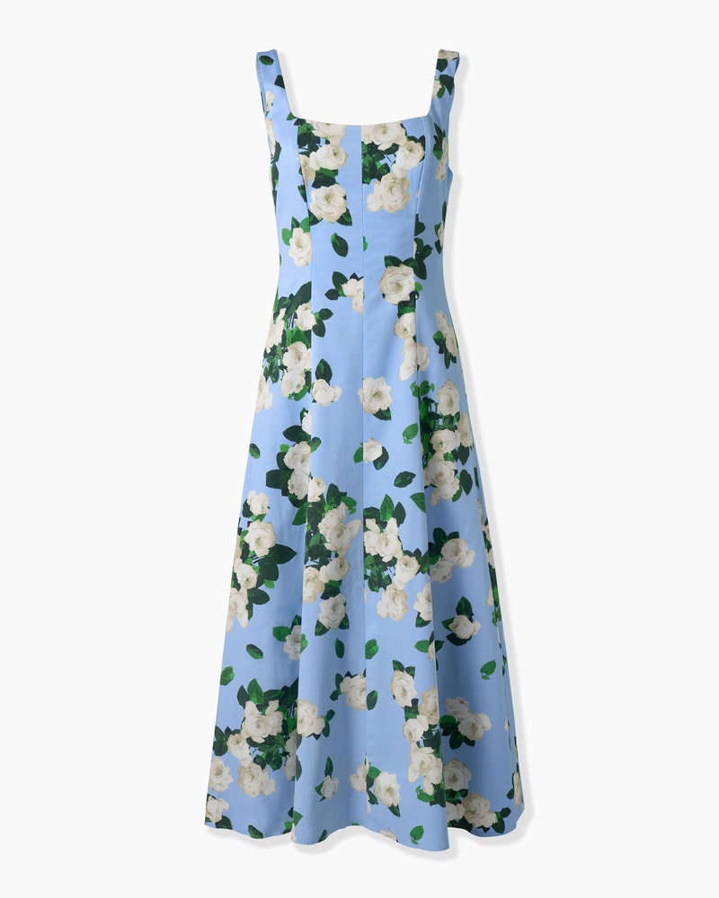 Rose-Print Midi Dress