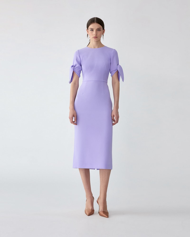 Tie-Sleeve Midi Dress
