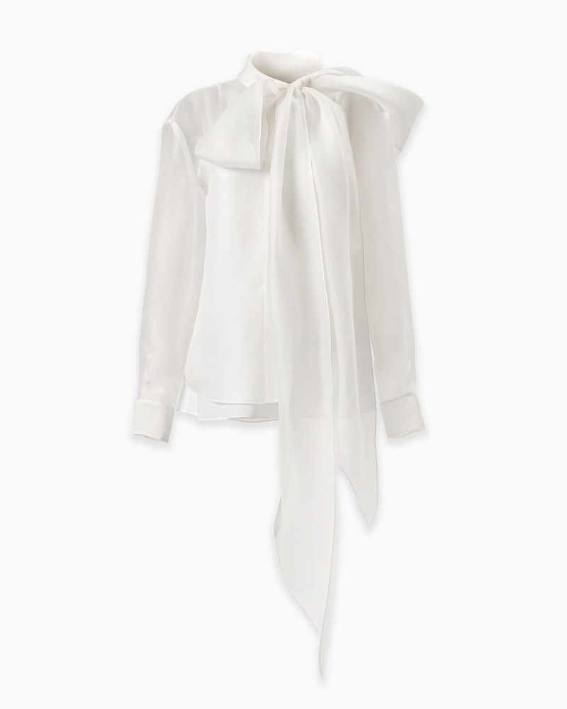 Organza Shirt with Bow