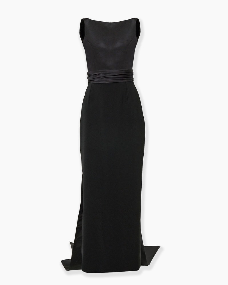 Column Gown with Back Bow