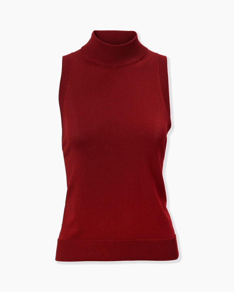 Sleeveless Mock-Neck Top