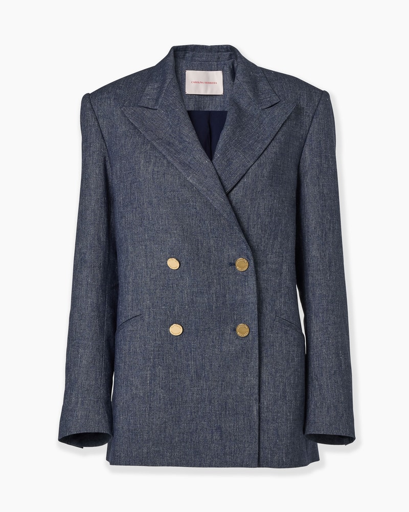 Double-Breasted Flannel Blazer