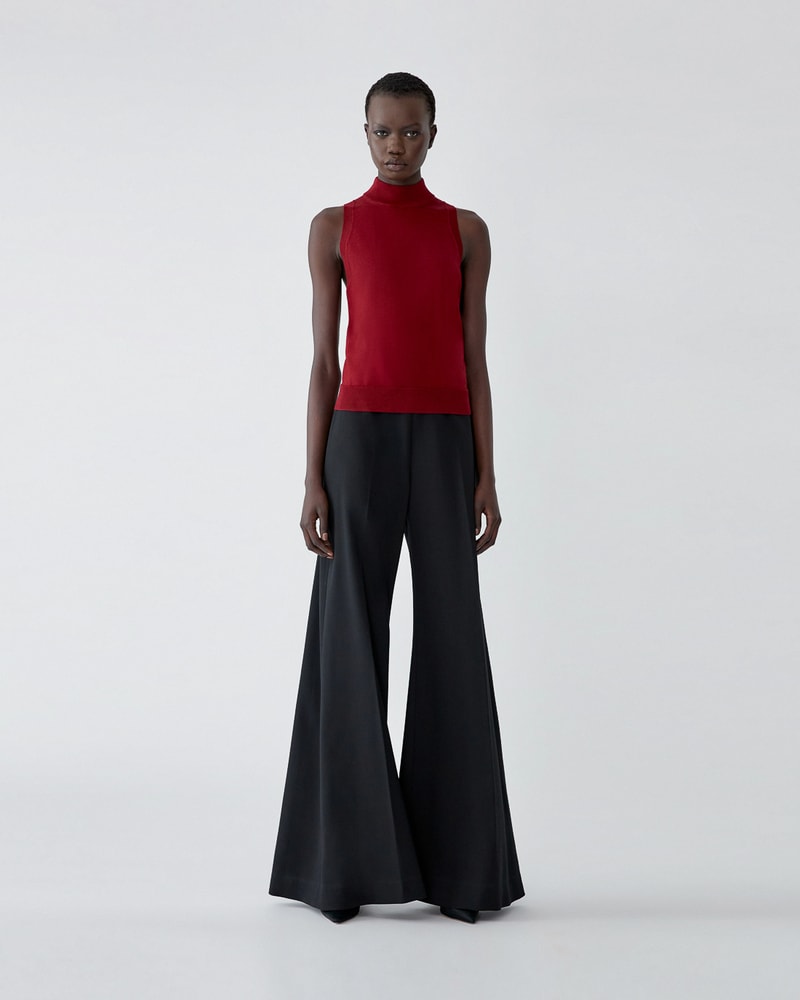 Sleeveless Mock-Neck Top