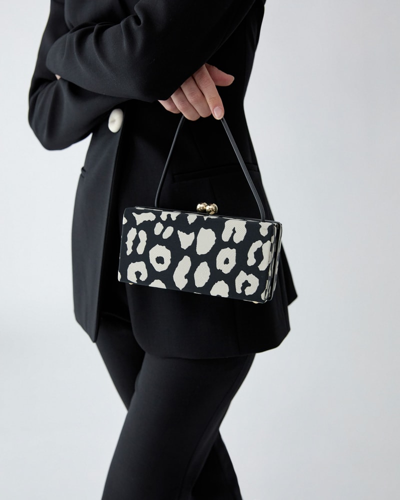 Mimi Leopard Spot Jacquard Top Handle Bag