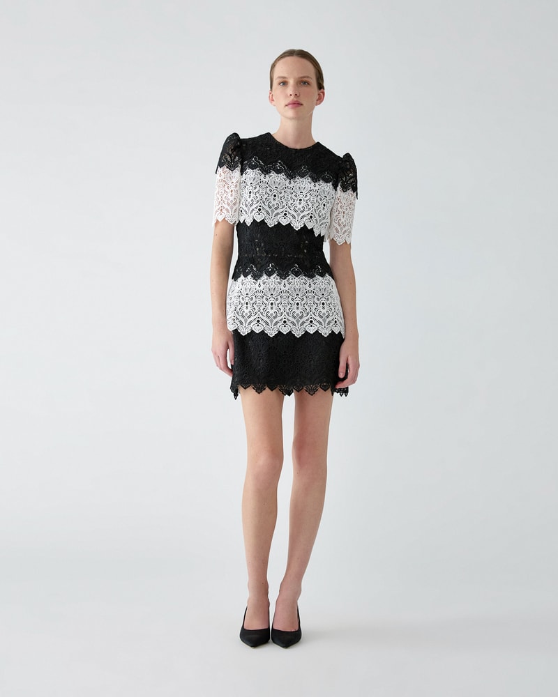 Lace Trim Mini Dress